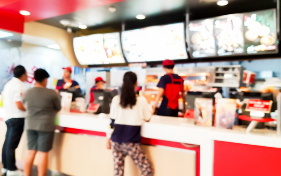 Order counter at a quick service restaurant