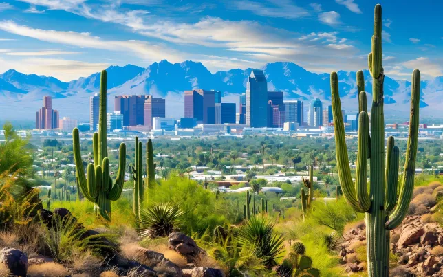 Beautiful skyline view of the city Phoenix Arizona.