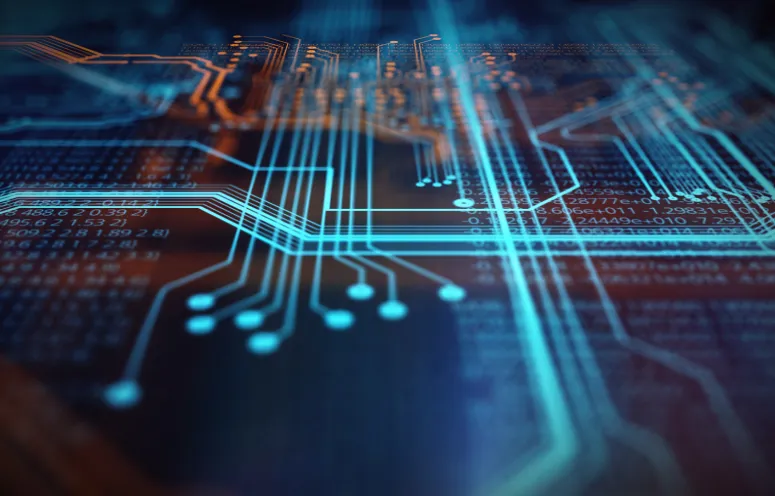 Close-up of an abstract circuit board.
