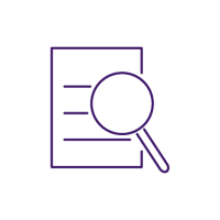 icon of magnifying glass searching paper